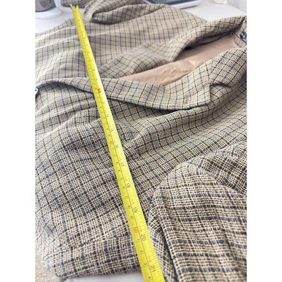 Hugo Boss Tweed Sport Coat Blazer 42L Brown Check Loro Piana Zelander Wool - Picture 13 of 14